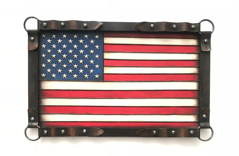 Large Framed American Flag/Rustic USA Flag with Frame/American Flag Wall Art