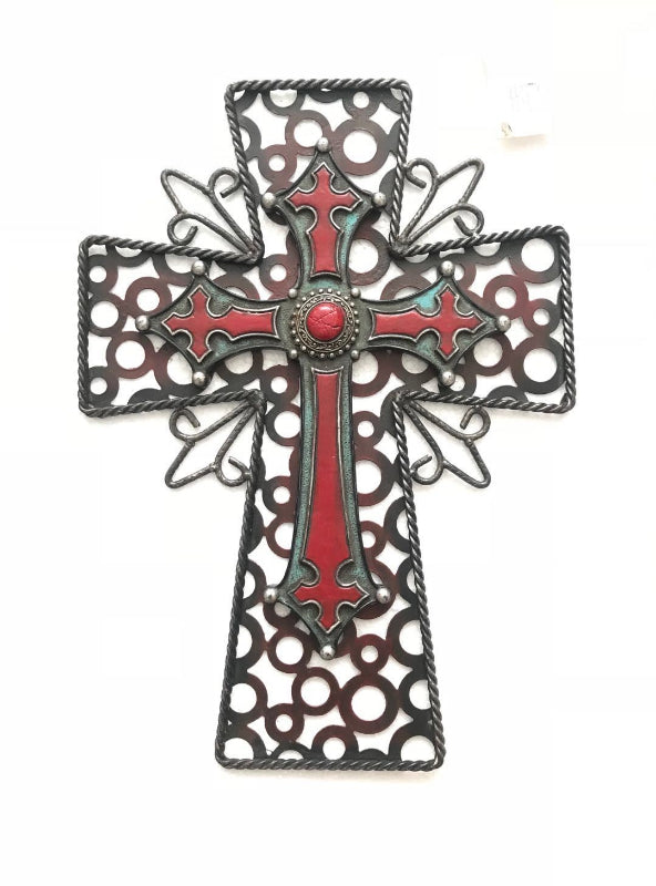 French Dore Ormolu Gilt Bronze Effect Crucifix Cross Top Quality Casting 16" Tall