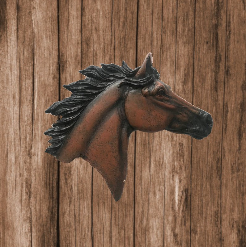 Cold Cast Bronze Horse Stallion for Wall Sculpture Detailed Figurine Artwork