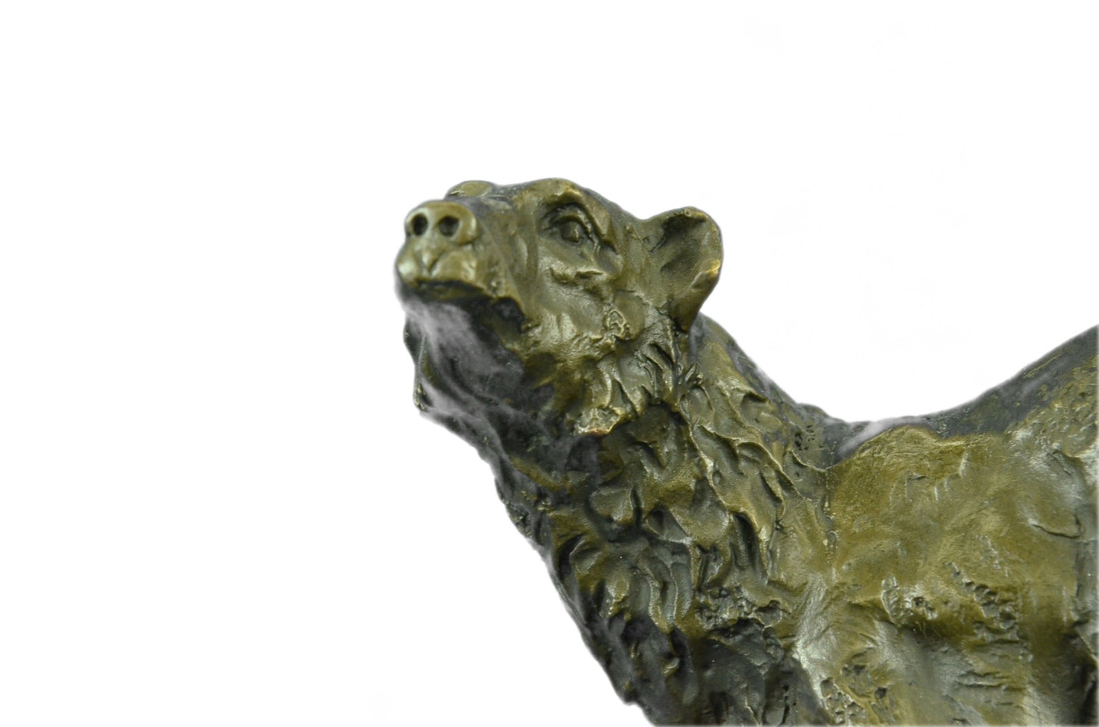 Handcrafted bronze sculpture SALE Marble Bear Polar Deco Art Signed Large