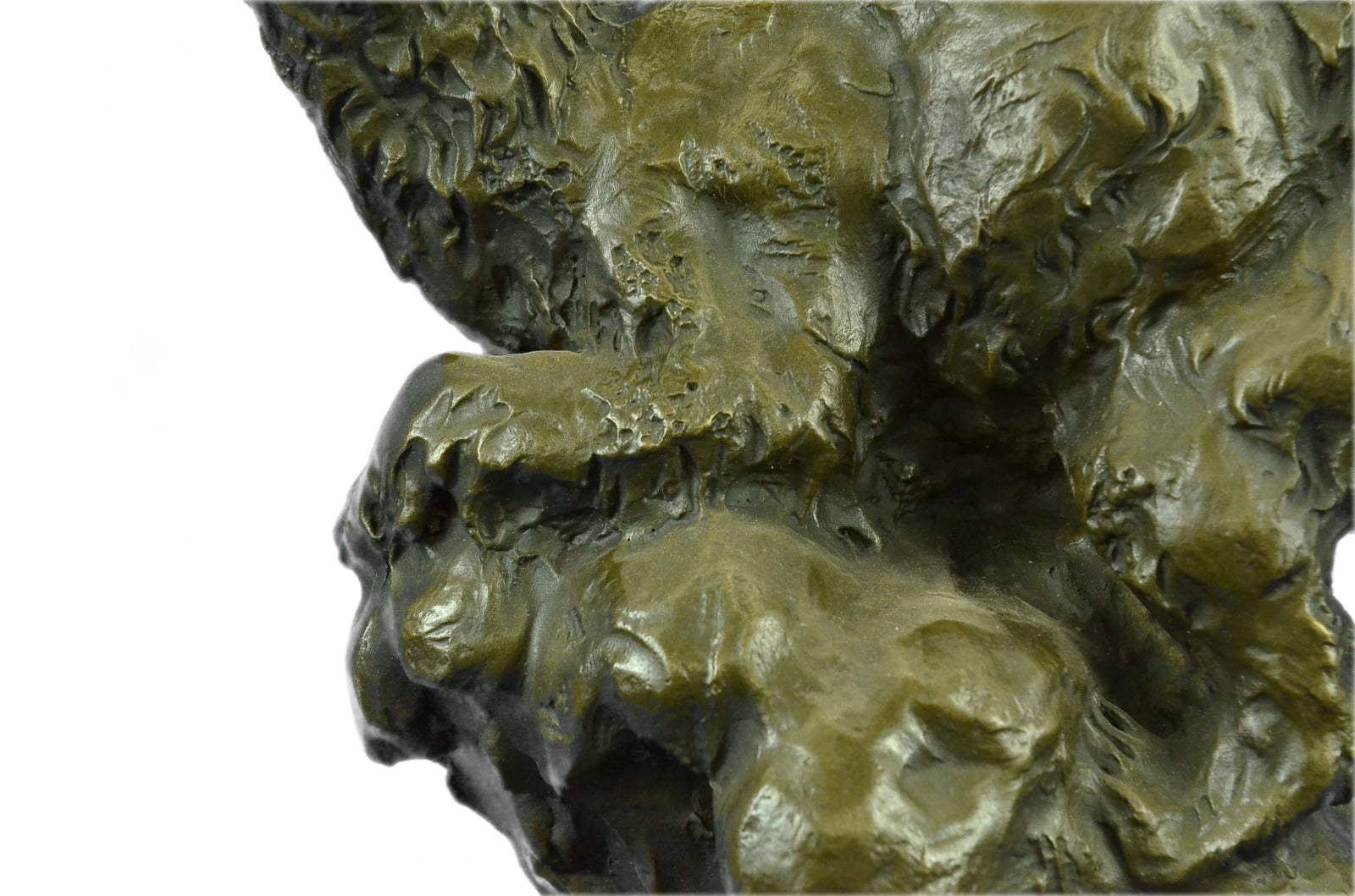 Handcrafted bronze sculpture SALE Marble Bear Polar Deco Art Signed Large