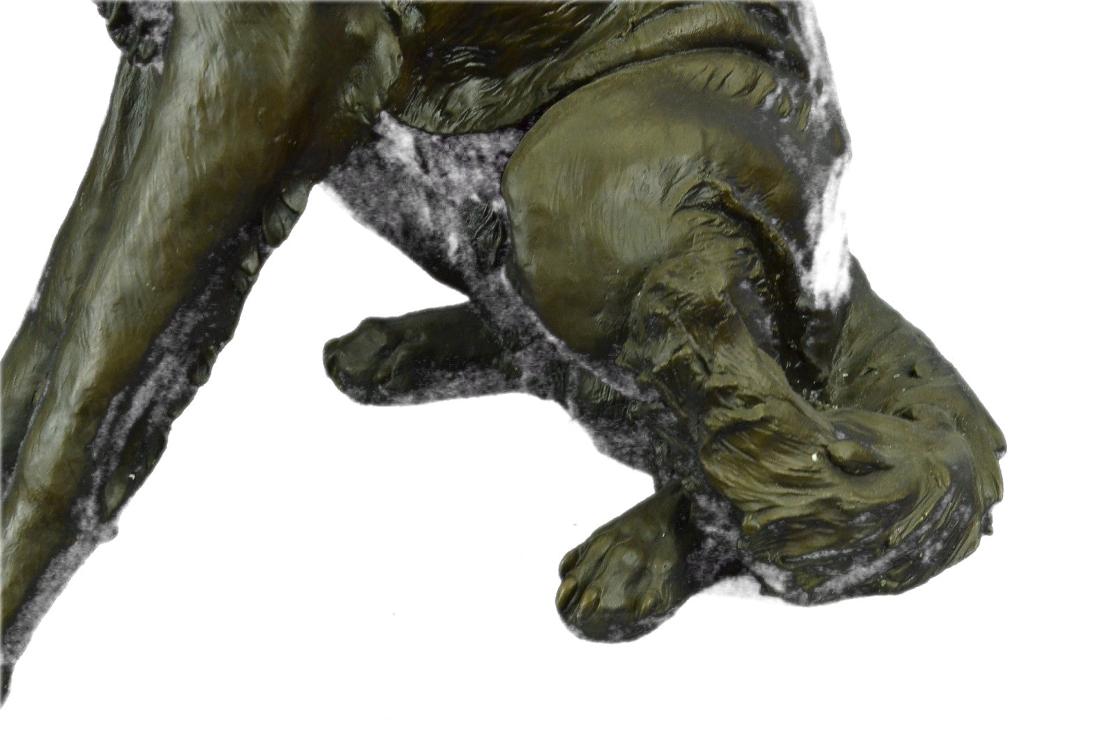 Bronze Dog Sculpture: Sitting German Shepherd Hot Cast Hand Made Figurine Figure