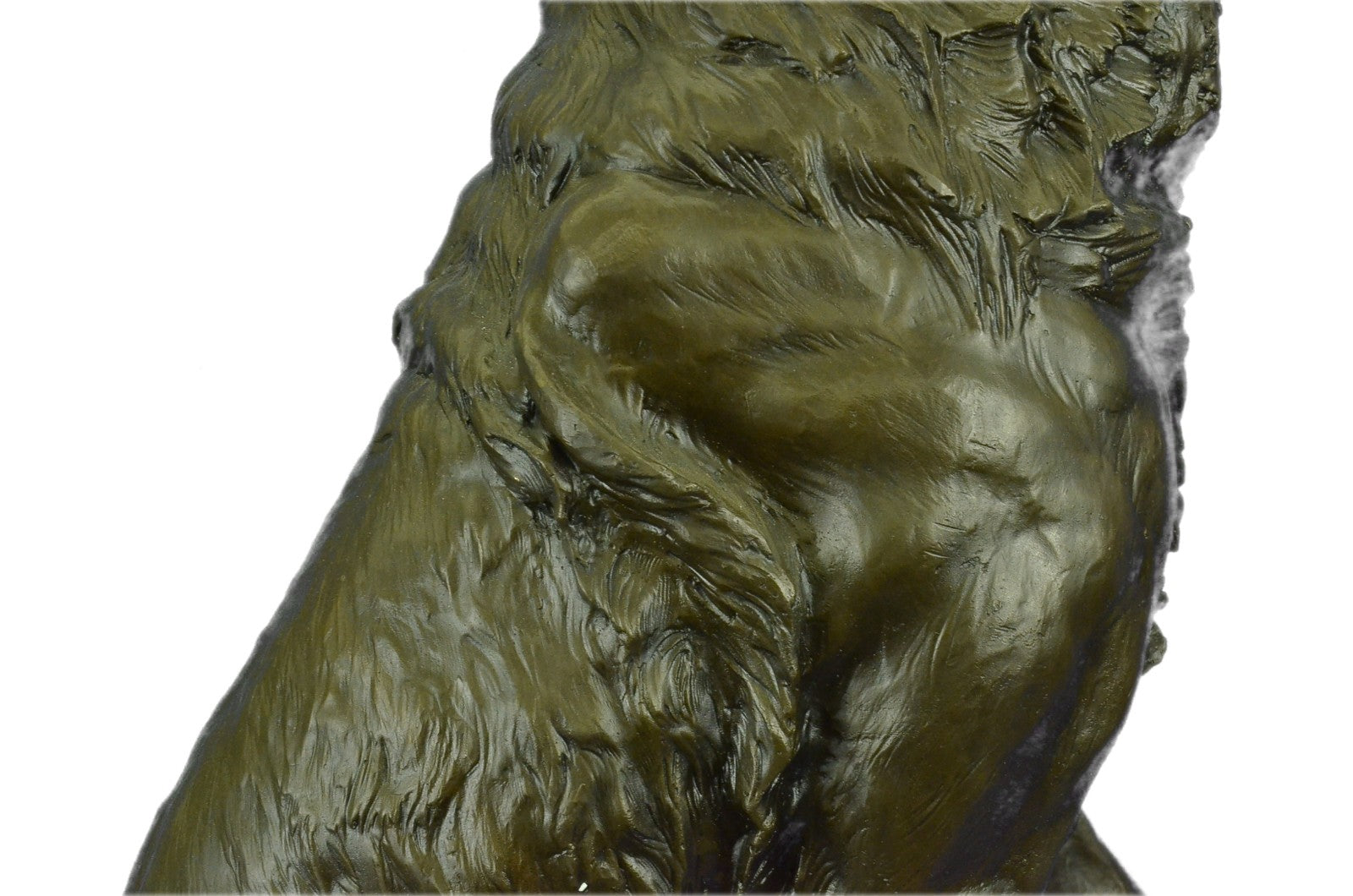 Bronze Dog Sculpture: Sitting German Shepherd Hot Cast Hand Made Figurine Figure