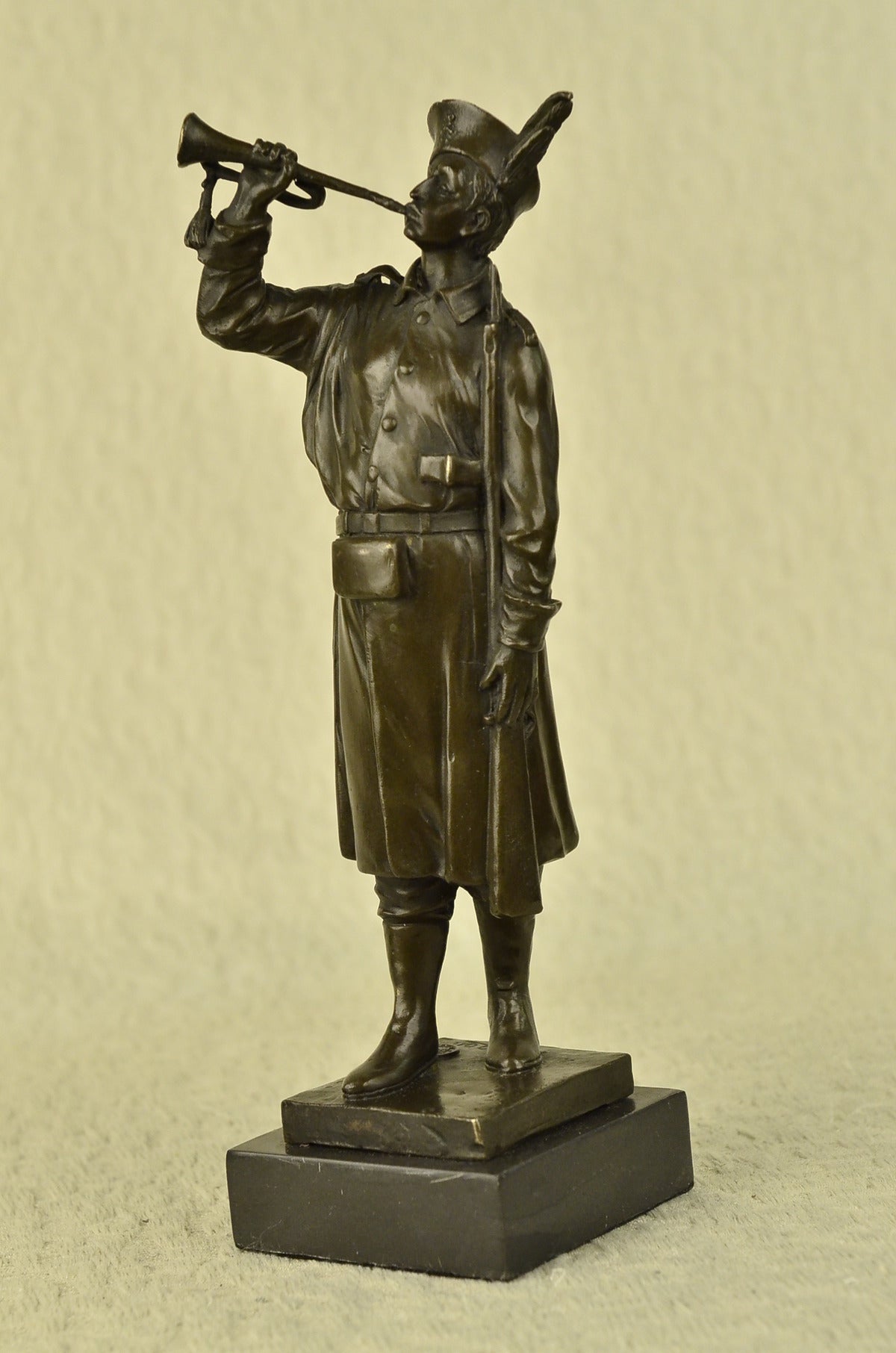 MILITARY WARRIOR SOLDIER Handcrafted Marble Bronze Sculpture Statue Figurine Art