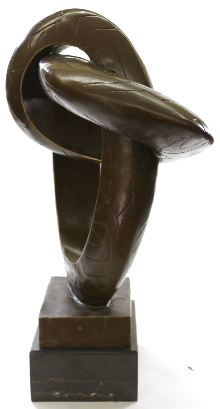 Jubilation Abstract Real Bronze Sculpture, Extra Large Figurine Marble Base Figure