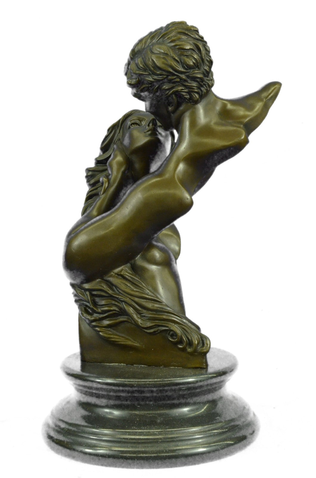Western Two Nude Couple Kissing Bronze Art Statue Sculpture Hot Cast Figurine