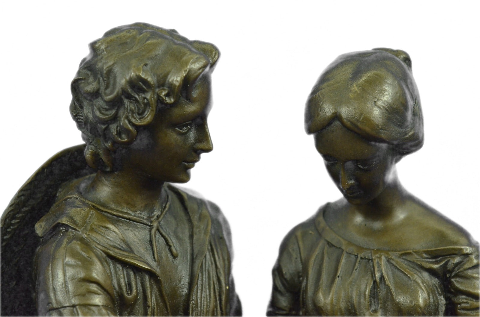 Handcrafted Bronze Sculpture of Two Farmer Holding a Nest Bronze Sculpture Art