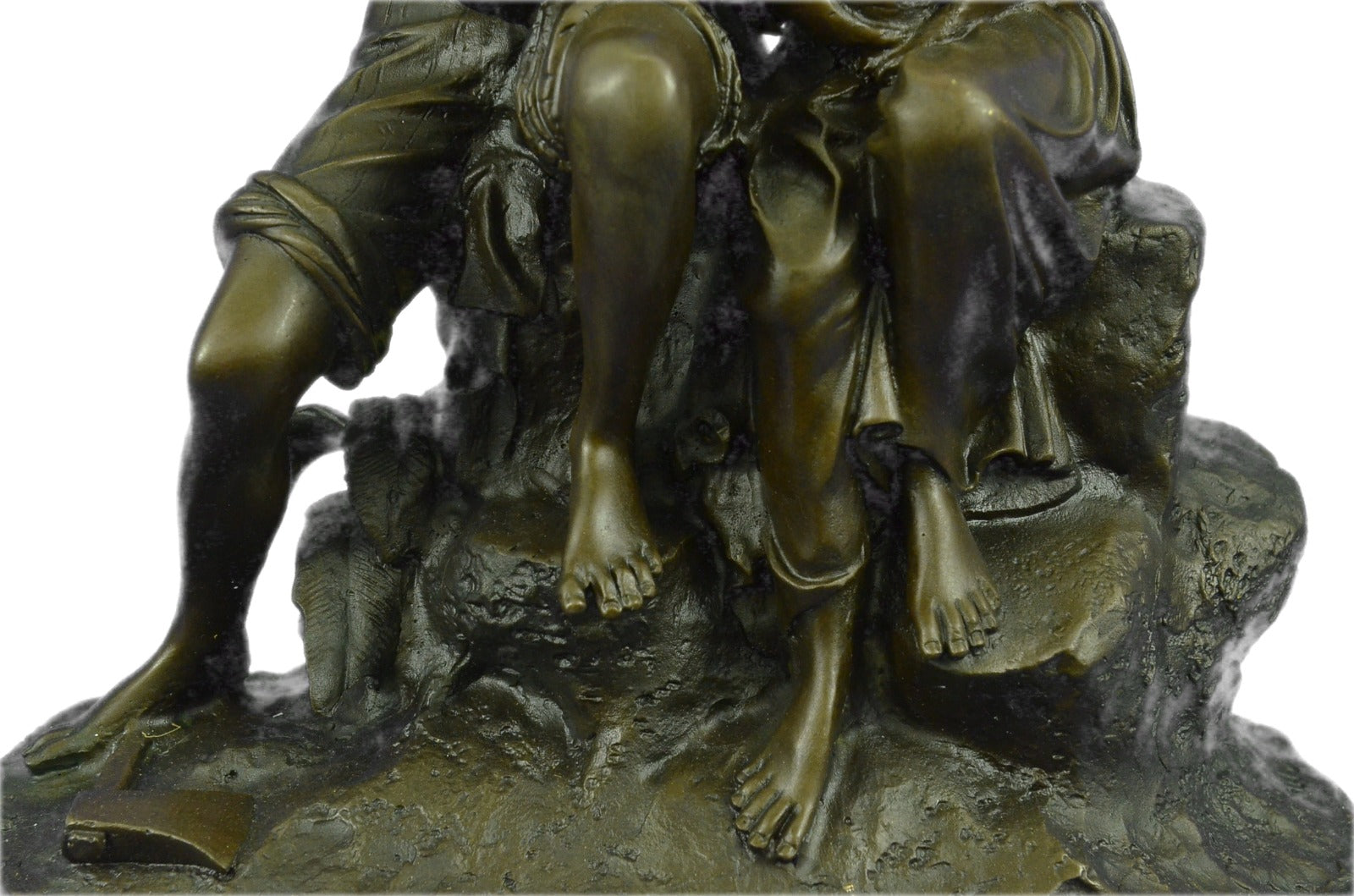 Handcrafted Bronze Sculpture of Two Farmer Holding a Nest Bronze Sculpture Art