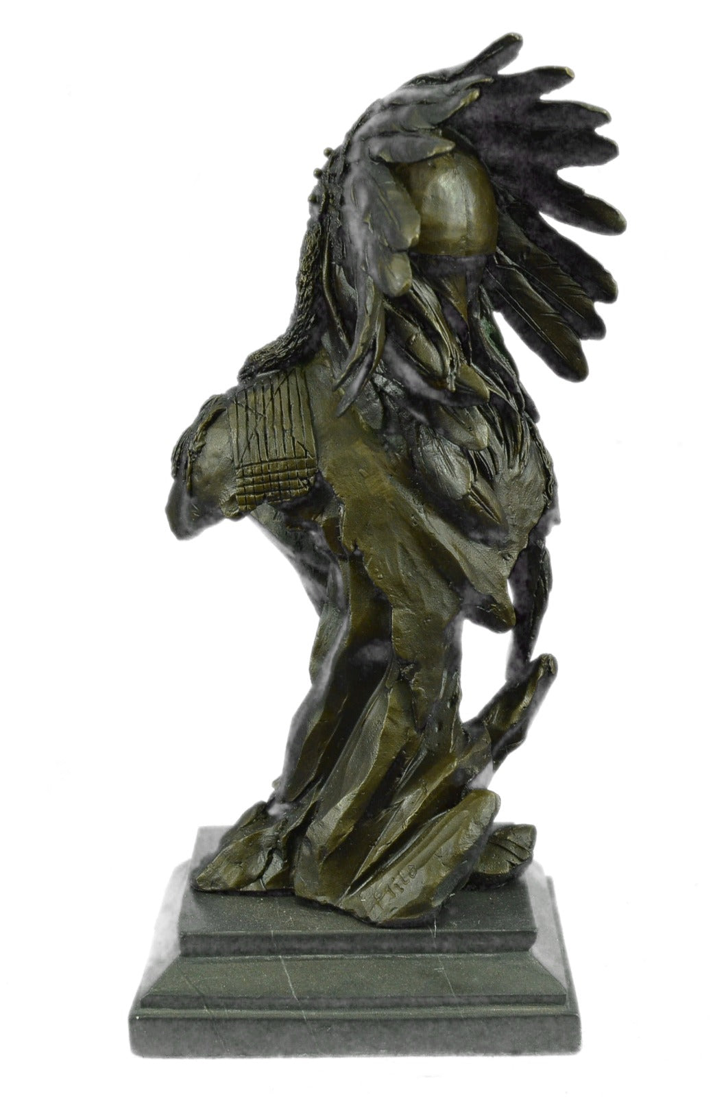 Native American Indian Warrior Chief Bronze Bust Sculpture Statue Figurine Art