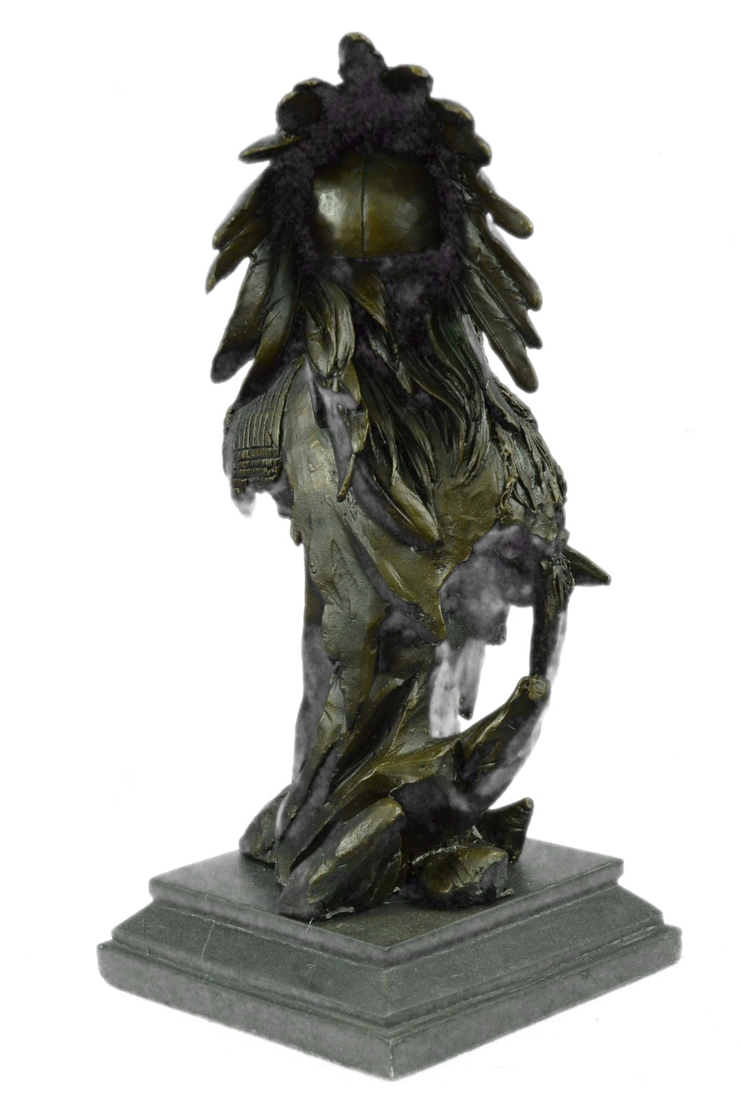 Native American Indian Warrior Chief Bronze Bust Sculpture Statue Figurine Art