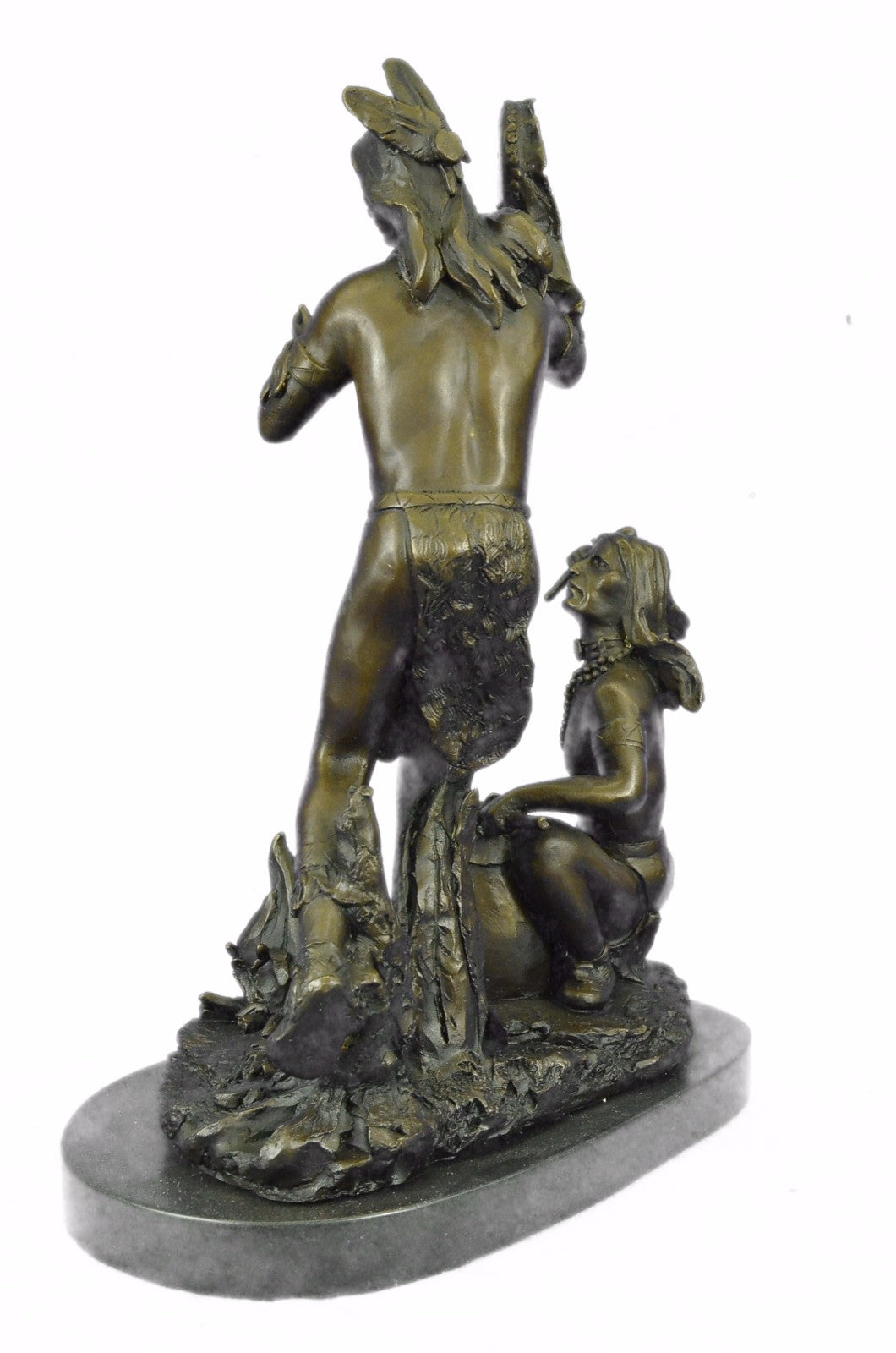 Handcrafted bronze sculpture SALE Drumme "Ceremonial Indian Art American