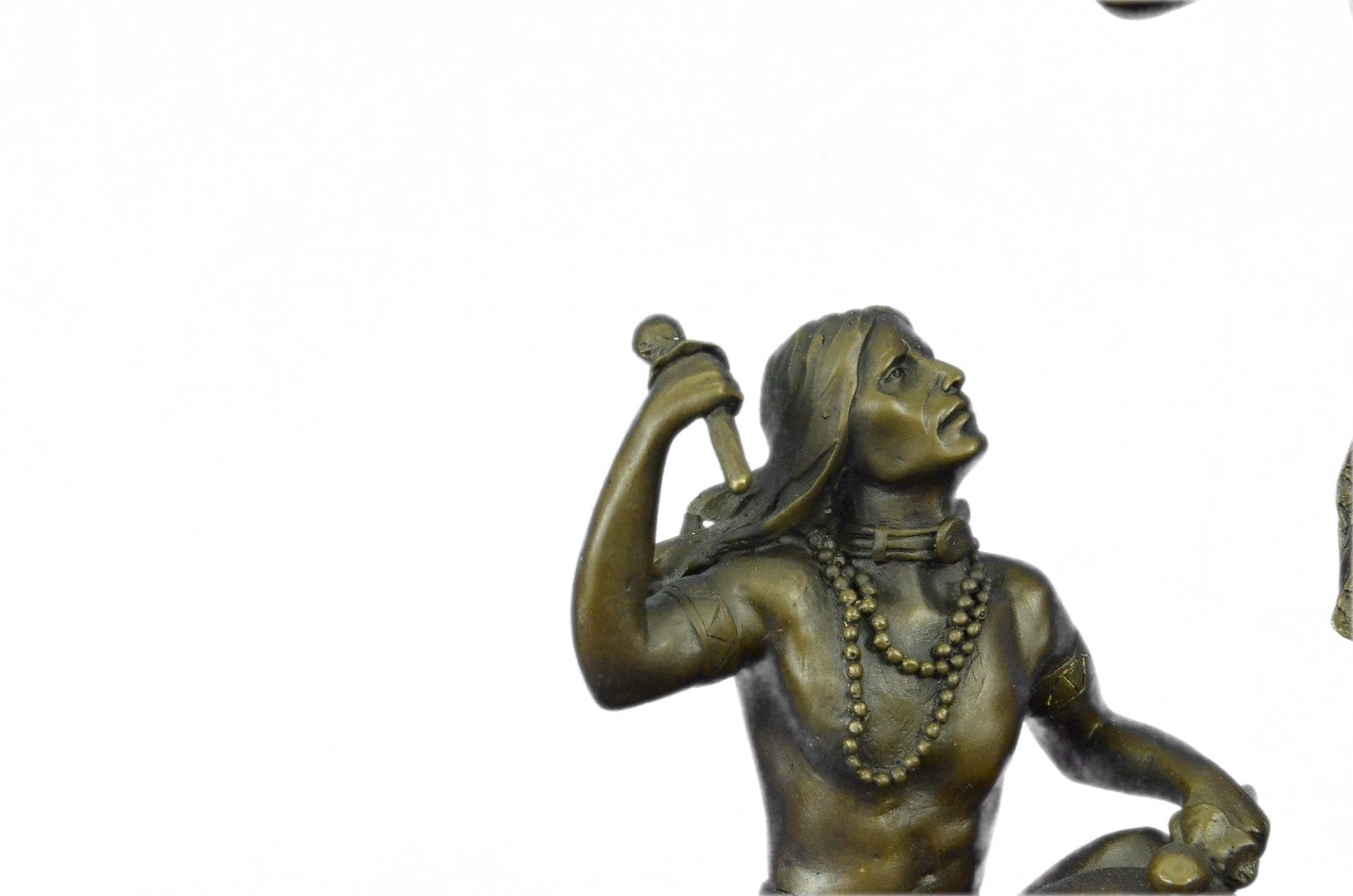 Handcrafted bronze sculpture SALE Drumme "Ceremonial Indian Art American