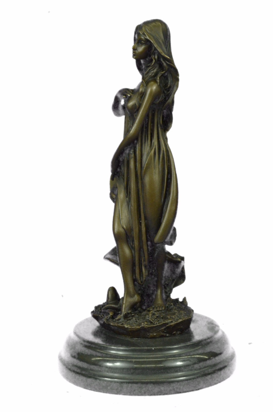 Handcrafted Wood Nymph Bronze Sculpture Art Nouveau Deco Bronze Sculpture