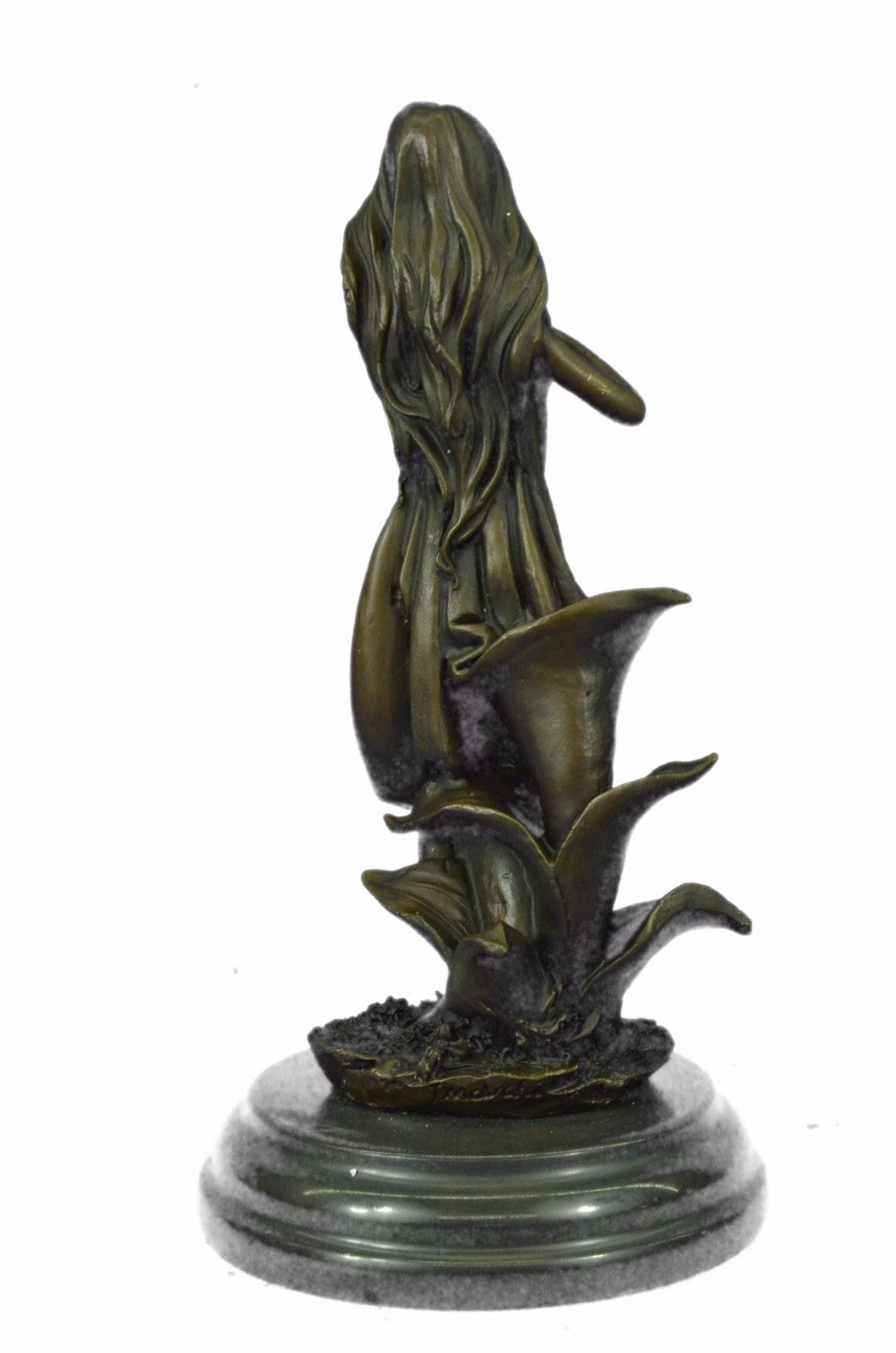 Handcrafted Wood Nymph Bronze Sculpture Art Nouveau Deco Bronze Sculpture