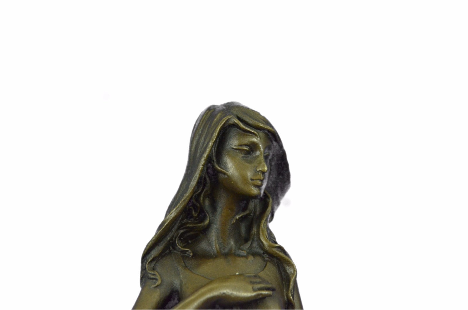 Handcrafted Wood Nymph Bronze Sculpture Art Nouveau Deco Bronze Sculpture