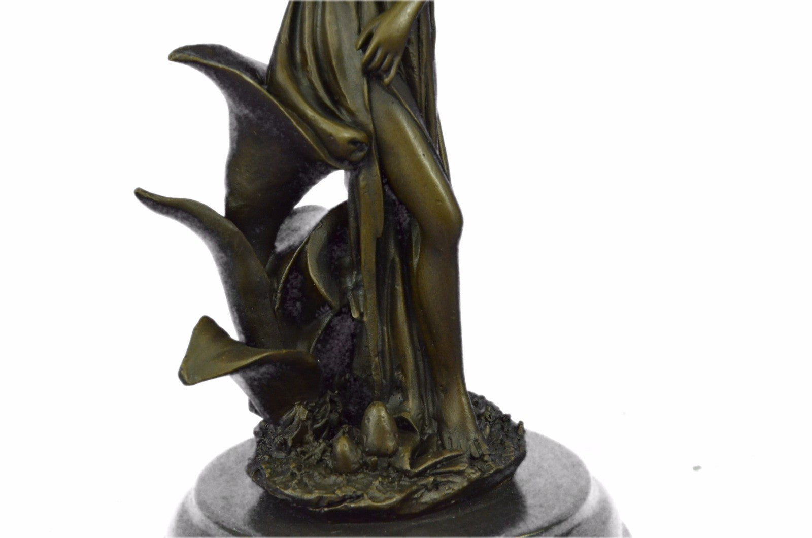 Handcrafted Wood Nymph Bronze Sculpture Art Nouveau Deco Bronze Sculpture