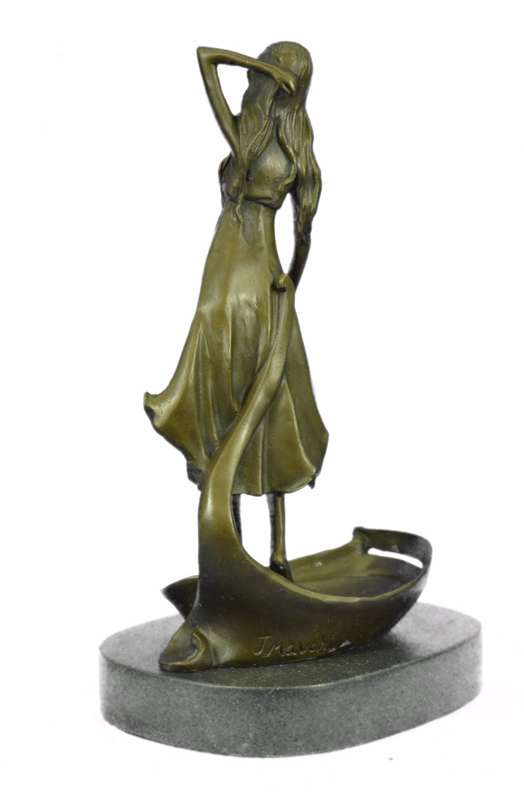 Signed Original Mavchi Jewelry Dish Bronze Sculpture Home Bathroom Decor