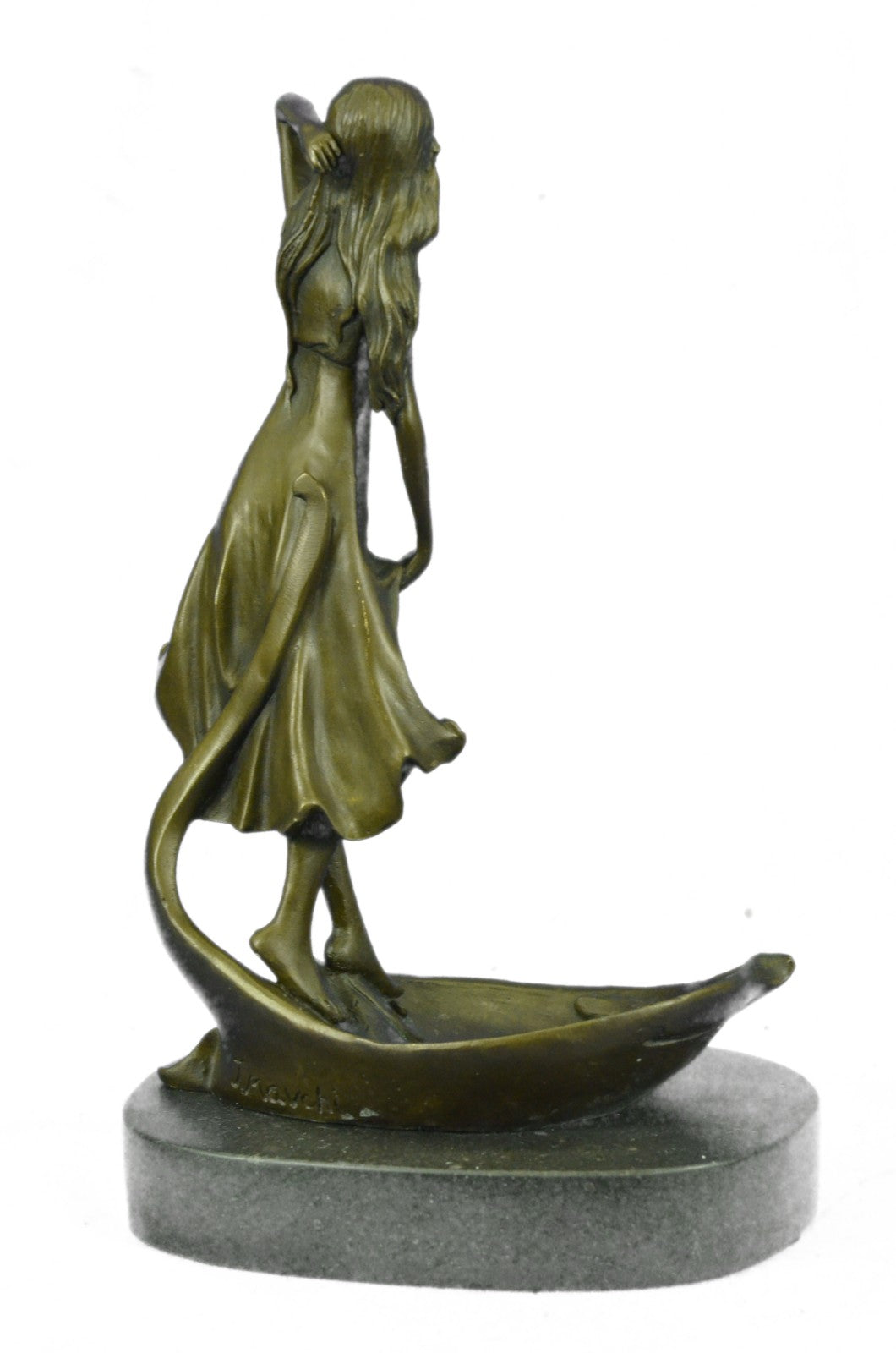 Signed Original Mavchi Jewelry Dish Bronze Sculpture Home Bathroom Decor