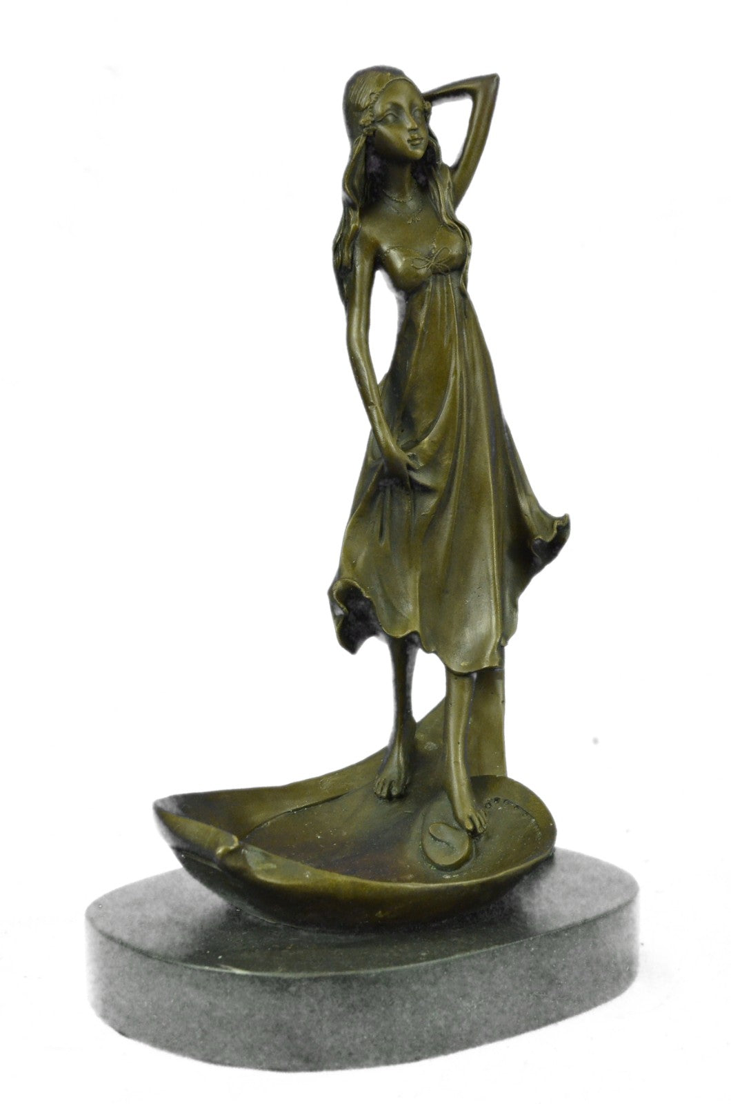 Signed Original Mavchi Jewelry Dish Bronze Sculpture Home Bathroom Decor