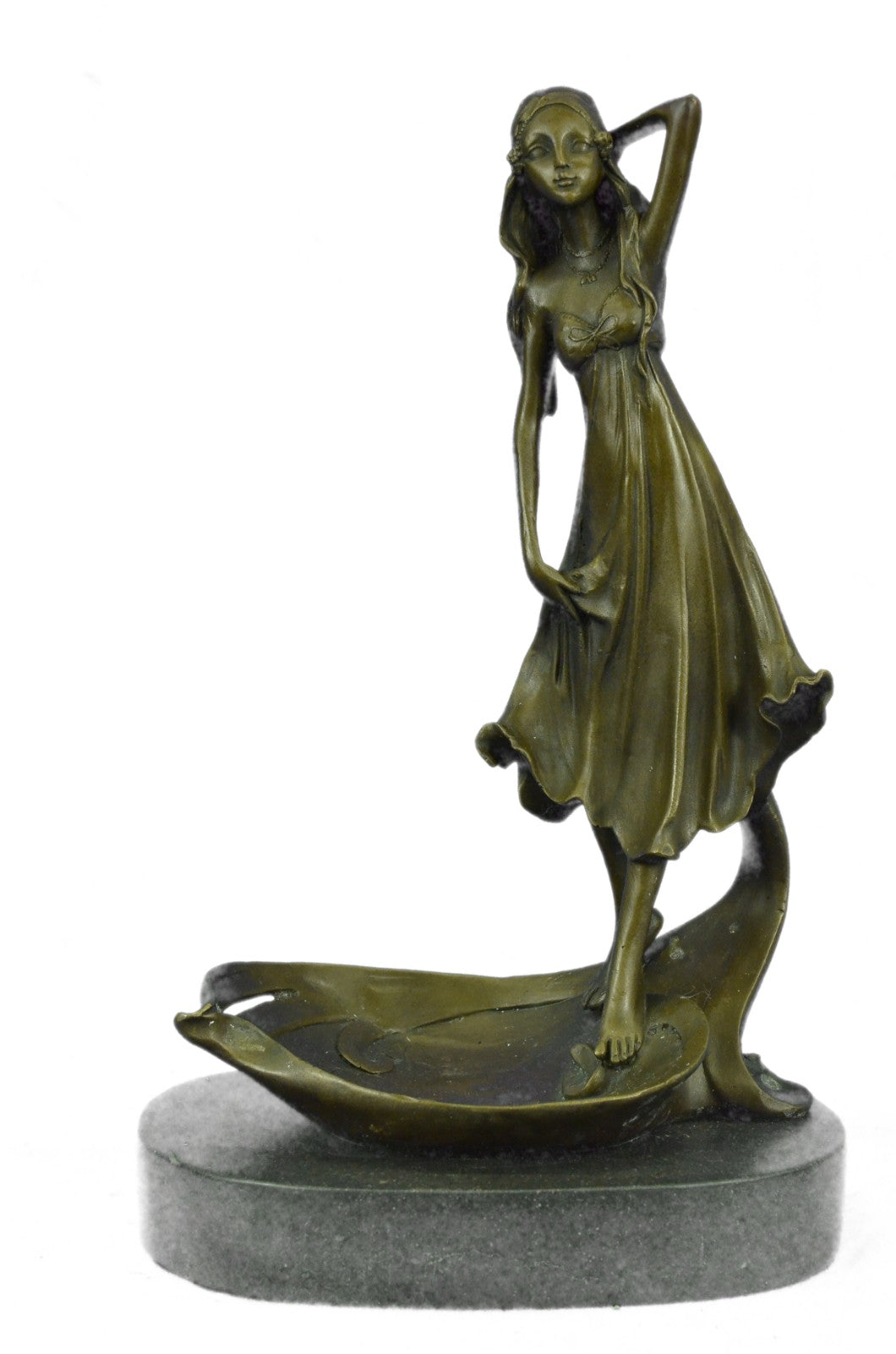 Signed Original Mavchi Jewelry Dish Bronze Sculpture Home Bathroom Decor