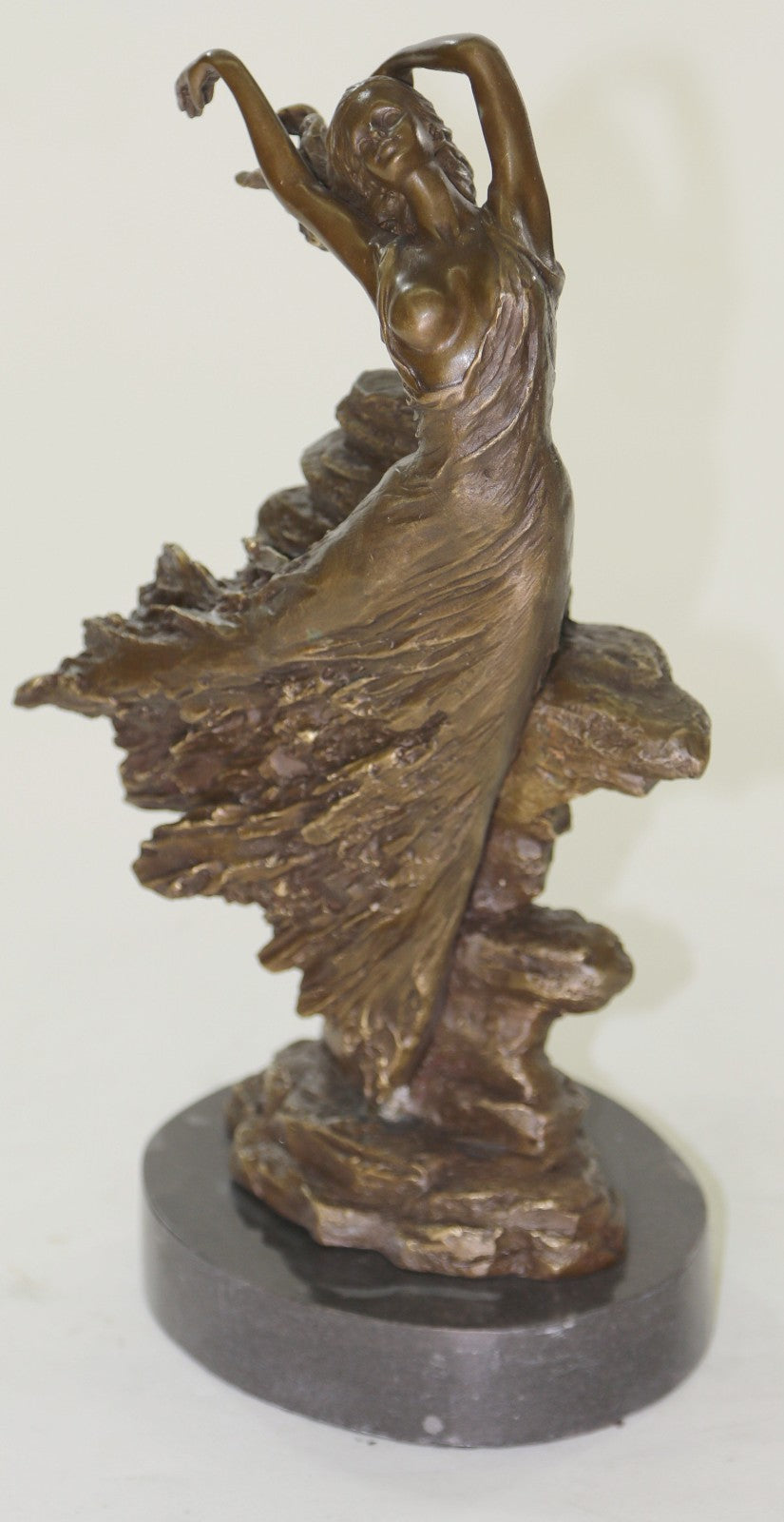 Bronze Statue Sensual Mermaid Sea Goddess Woman Art Deco Nude Figurine Sculpture
