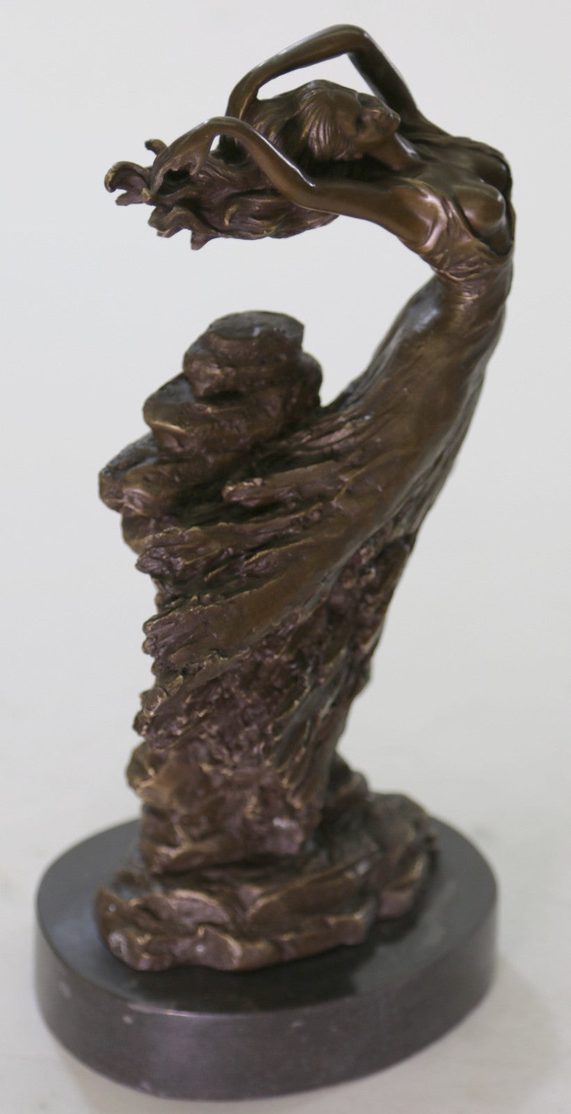 Bronze Statue Sensual Mermaid Sea Goddess Woman Art Deco Nude Figurine Sculpture