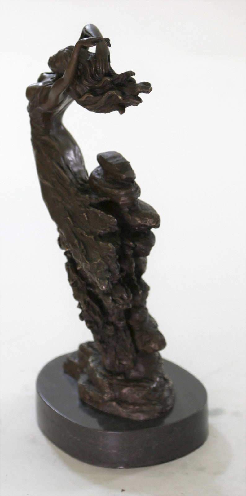 Expressive Art Deco Bronze Girl Woman Lady Figure Sculpture Statue Nude Figurine
