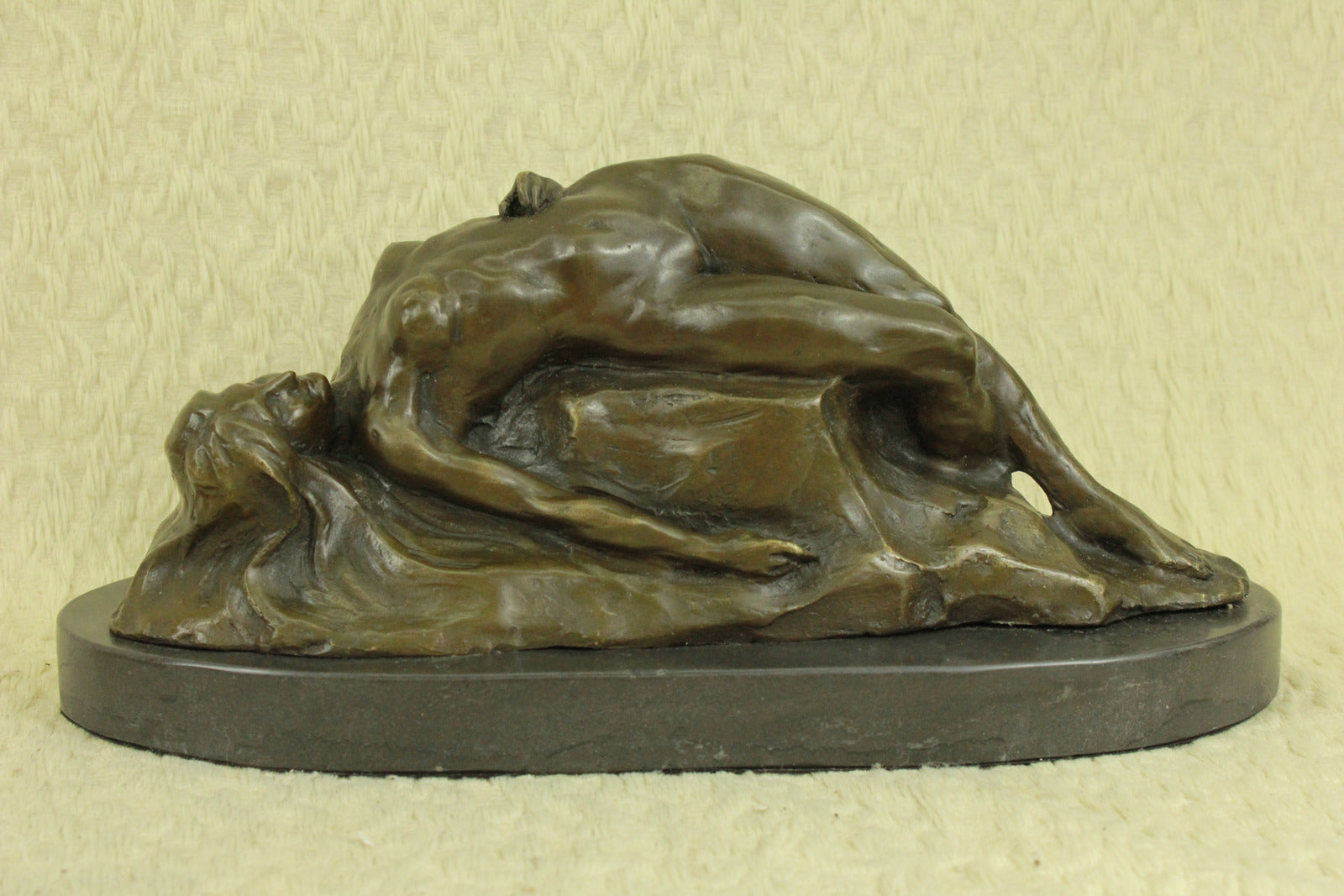 VINTAGE STYLE Modern ABSTRACT BRONZE Sculpture NUDE WOMAN ARTIST SIGNED