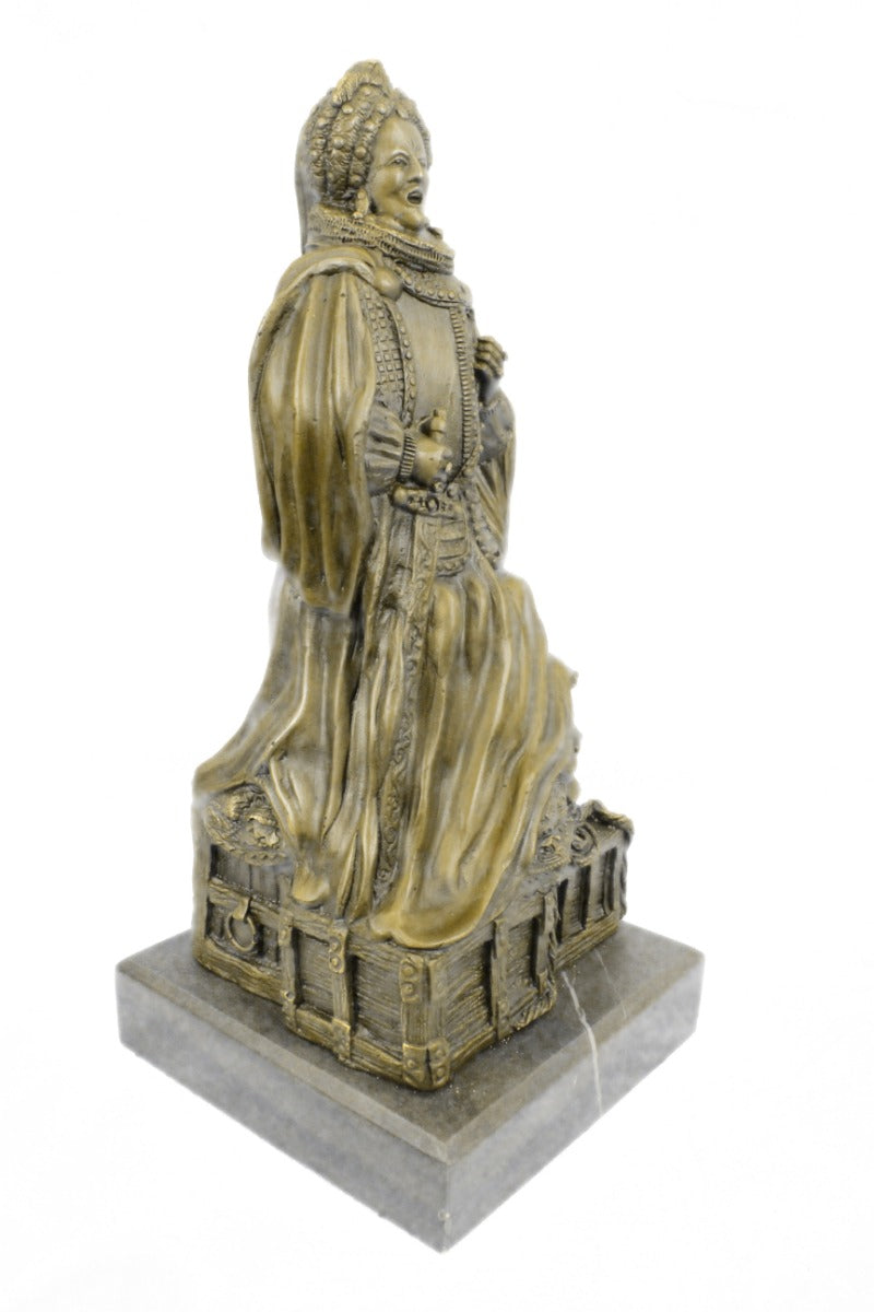 Handcrafted bronze sculpture SALE Royal I Elizabeth Queen Zengh Original Signed