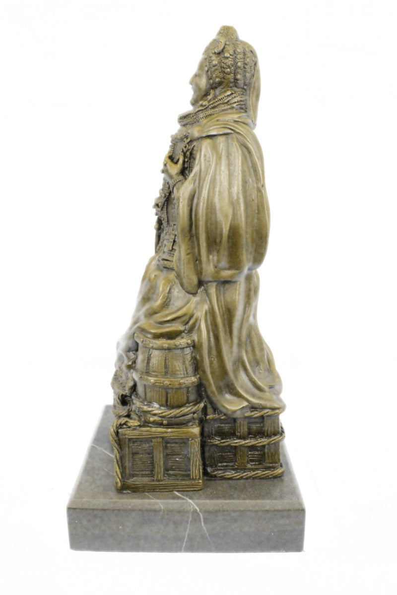 Handcrafted bronze sculpture SALE Royal I Elizabeth Queen Zengh Original Signed