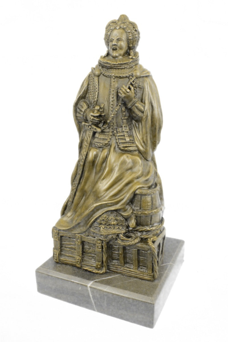 Handcrafted bronze sculpture SALE Royal I Elizabeth Queen Zengh Original Signed
