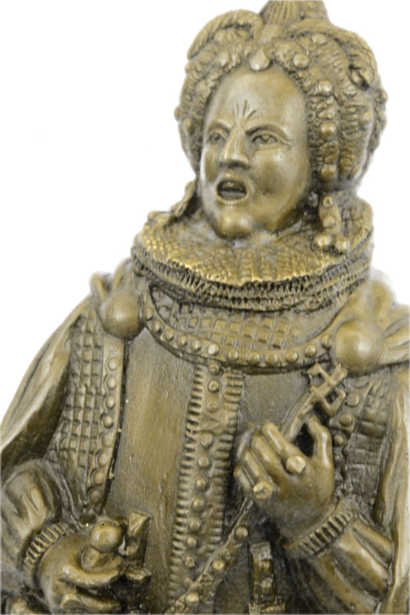 Handcrafted bronze sculpture SALE Royal I Elizabeth Queen Zengh Original Signed