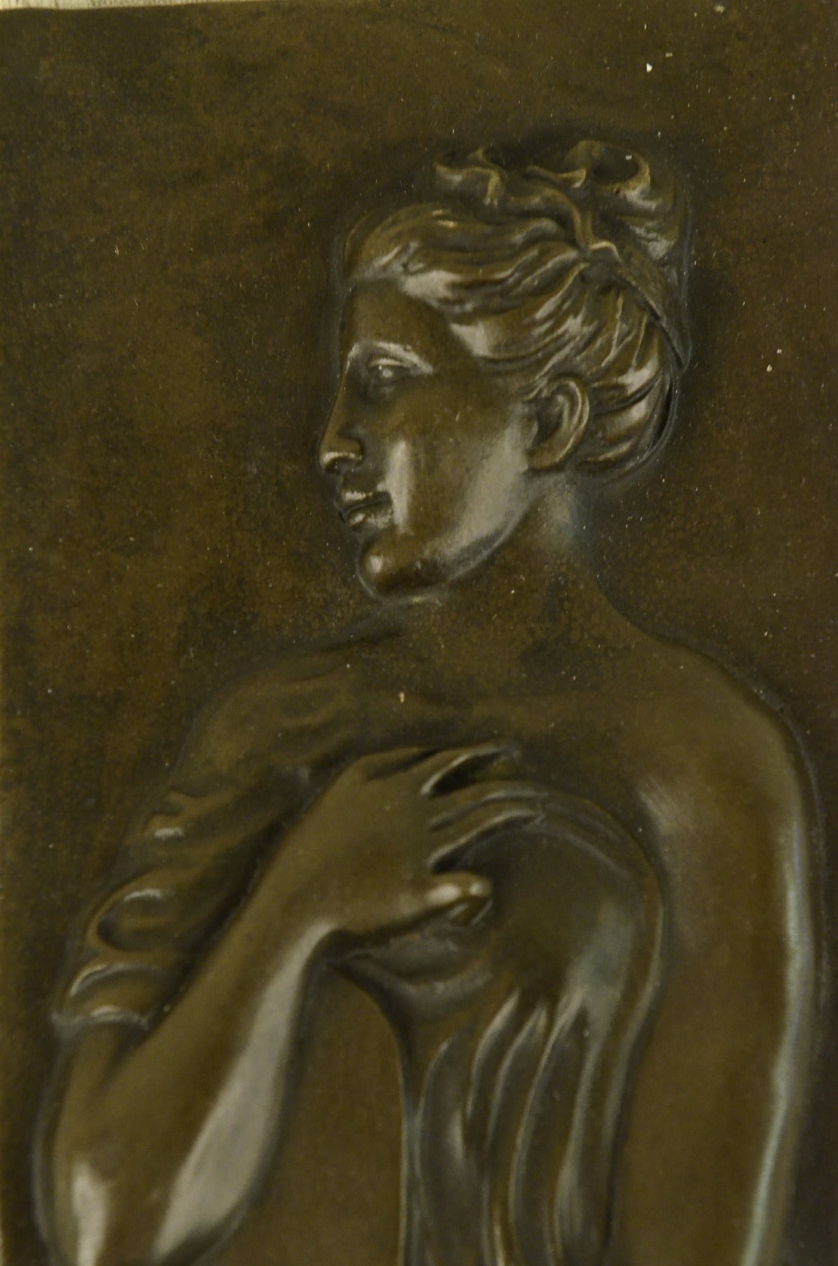 Handcrafted bronze sculpture SALE Jug With Lady Nouveau Art Metal Real Original