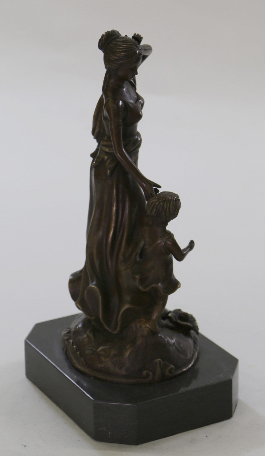 Vintage Original Bronze Sculpture Mother w Child by Milo Hot Cast Figurine Figure
