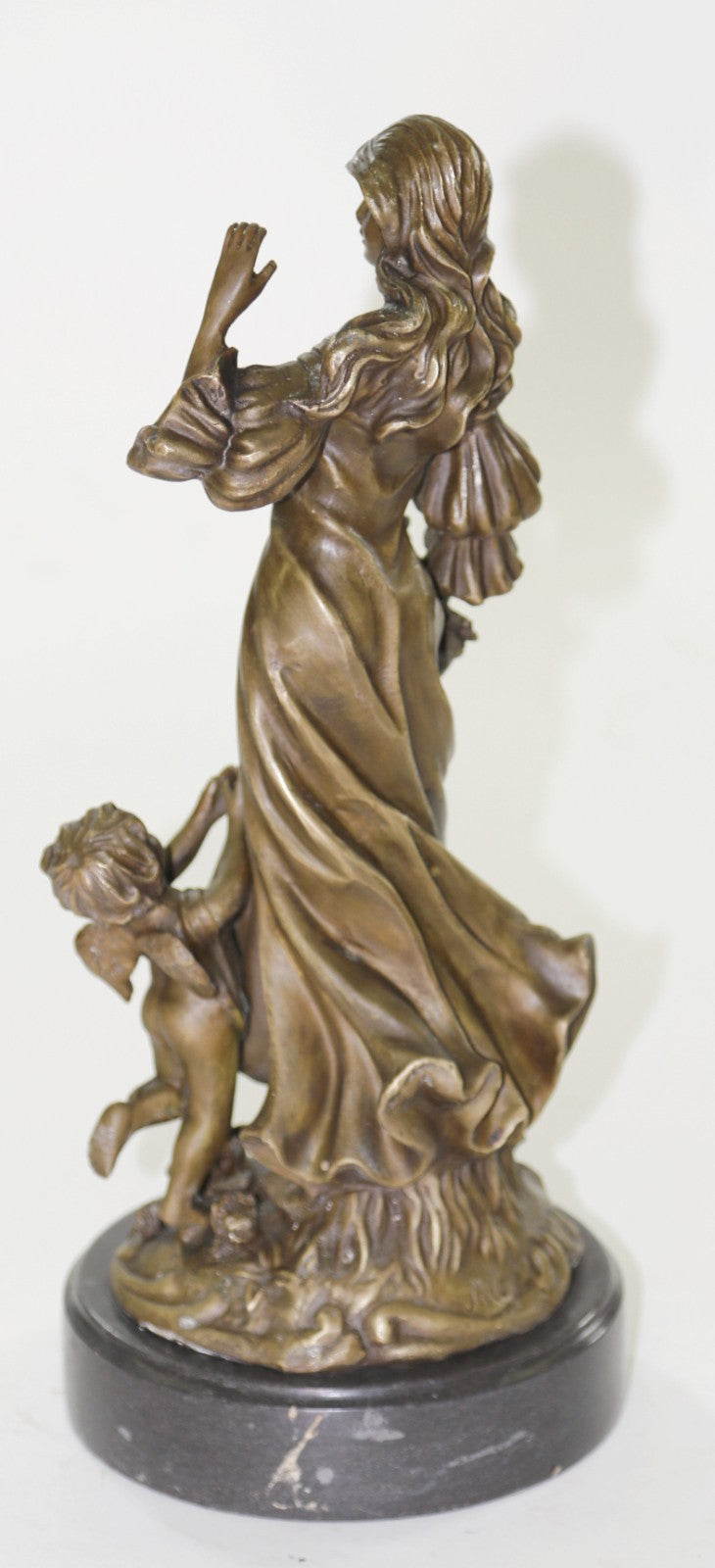 Elegant Sexual Nude Bronze Sculpture Floating Girl Female Figurine Statue Decor