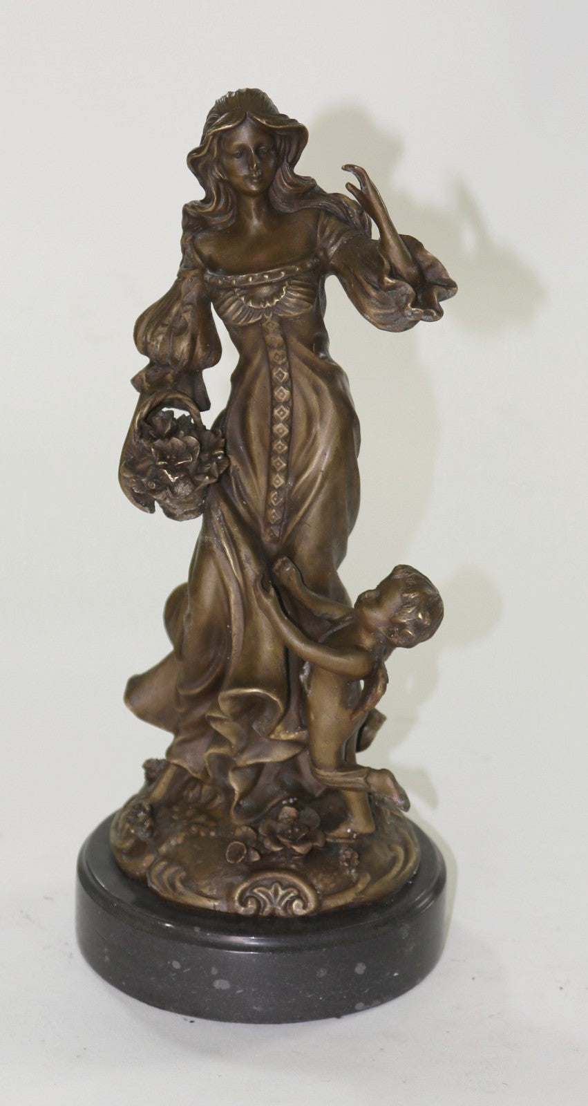 Elegant Sexual Nude Bronze Sculpture Floating Girl Female Figurine Statue Decor