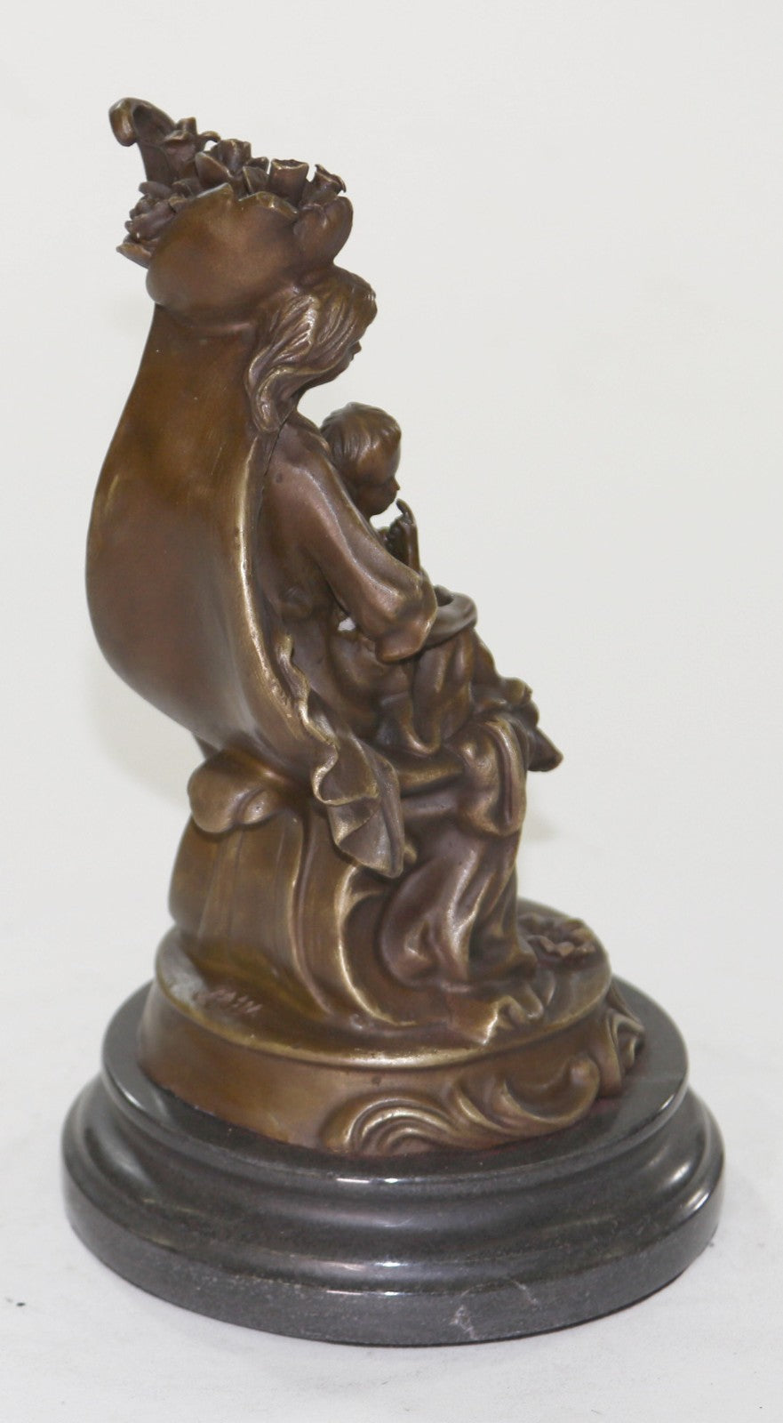 10" Western exquisite Art Pure Bronze Copper Carved mother and Boys Statue Sale