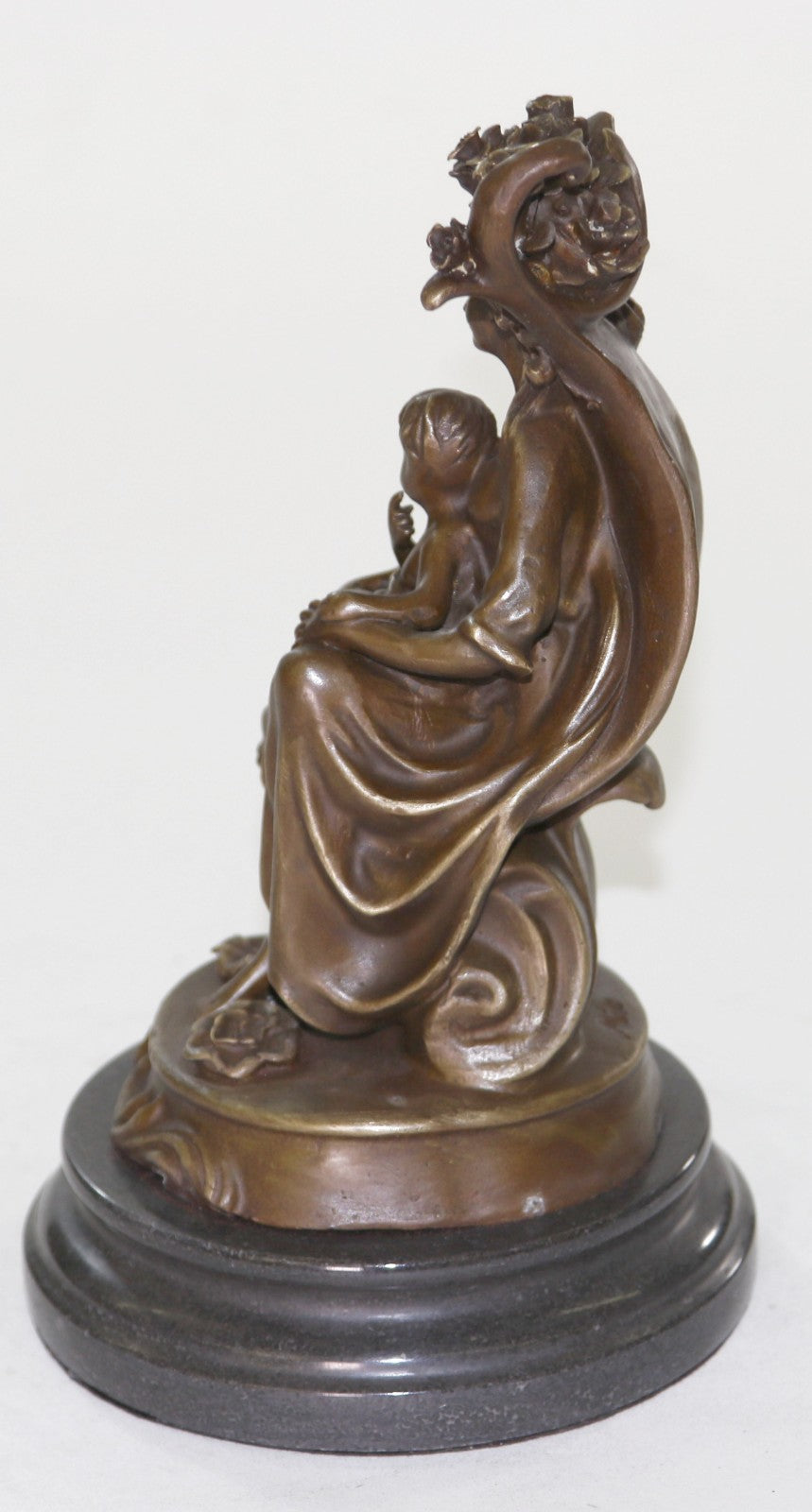 10" Western exquisite Art Pure Bronze Copper Carved mother and Boys Statue Sale