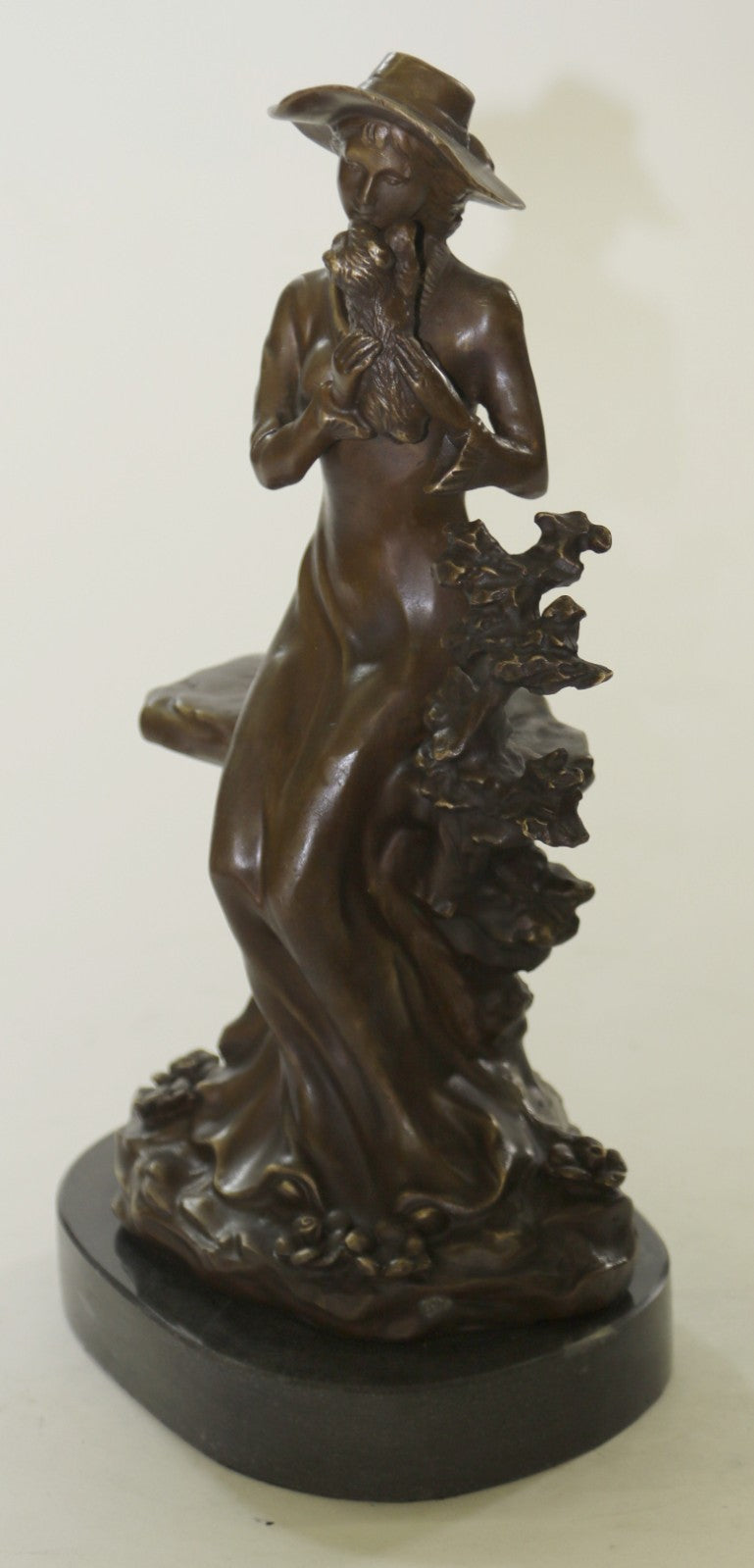 PUPPY LOVE by J.Patoue Fine Arts - Lovely Bronze Sculpture of Young Girl & Dog