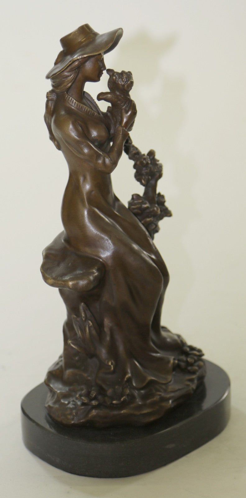 PUPPY LOVE by J.Patoue Fine Arts - Lovely Bronze Sculpture of Young Girl & Dog